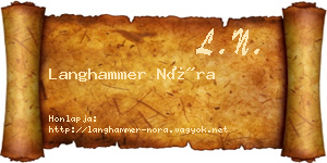 Langhammer Nóra névjegykártya
