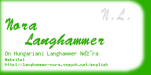nora langhammer business card